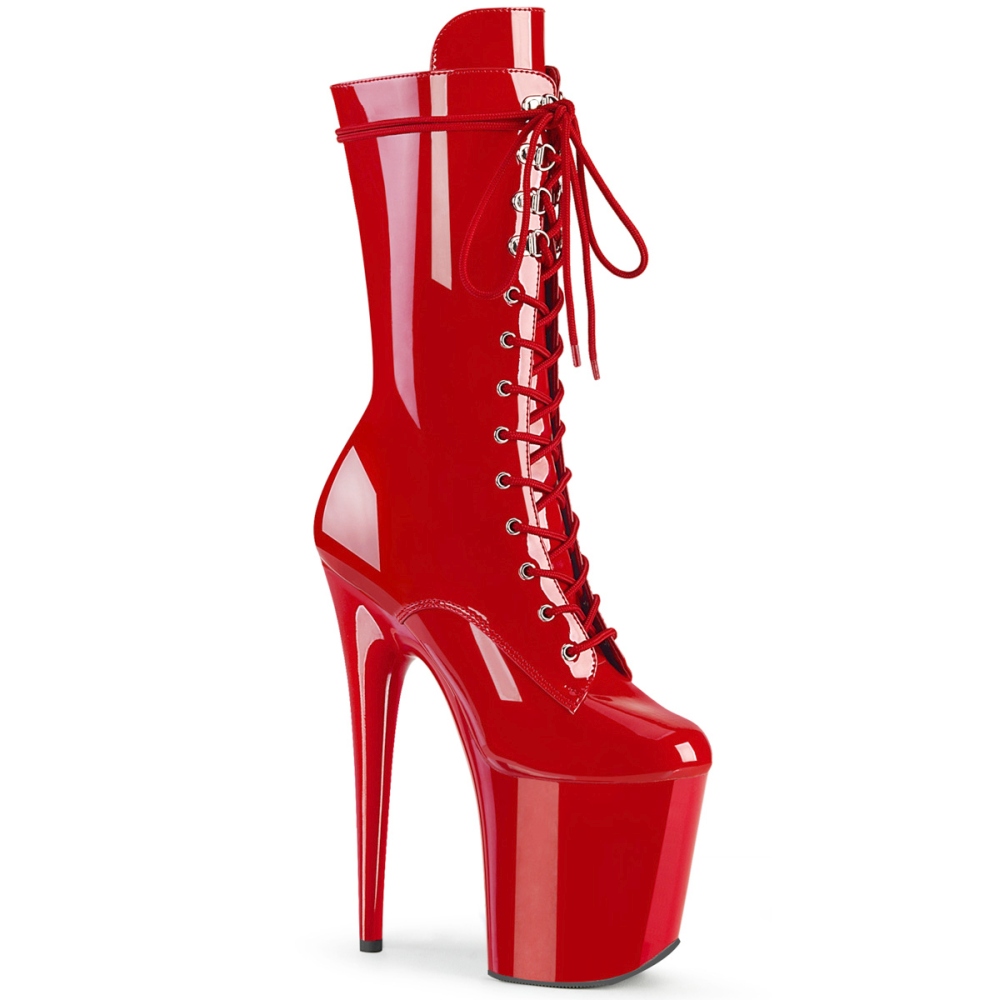 Pleaser - FLAMINGO1050 Bottes de plateforme - Chaussures de pole dance - Rouge